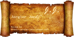 Jergler Jenő névjegykártya