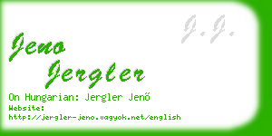 jeno jergler business card